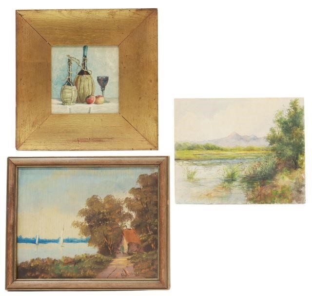  3 WATERCOLOR OIL PAINTINGS  357607