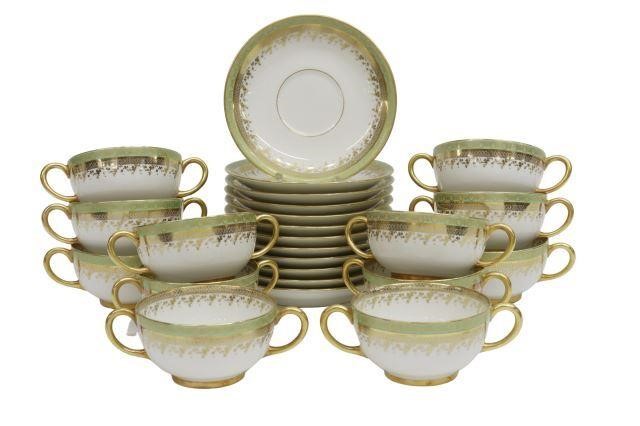 (24) JEAN POUYAT LIMOGES CONSOMME CUPS