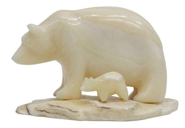 CARVED ONYX WILDLIFE FIGURAL GROUP  35768b