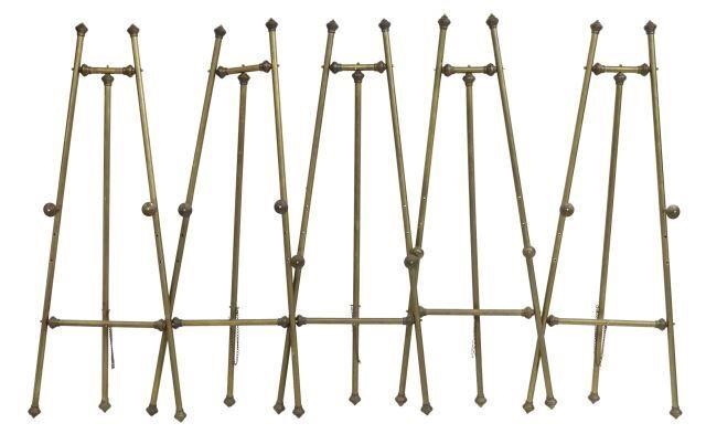 (5) BRASS ART EASELS 58"H, ADJUSTABLE