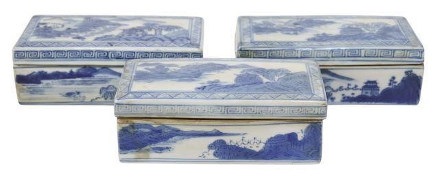  3 CHINESE BLUE WHITE PORCELAIN 357694