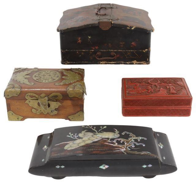  4 SMALL ASIAN BOXES LACQUER  357690