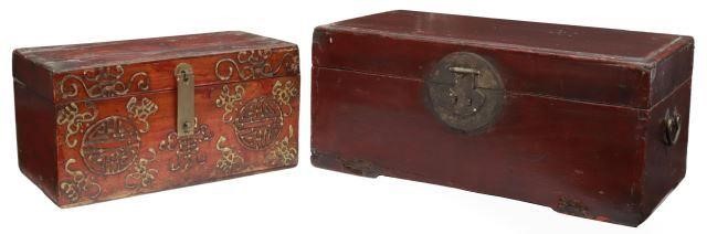 (2) CHINESE LACQUERED BOXES W/