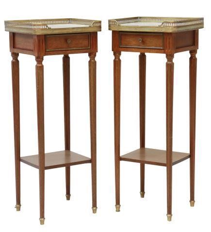 (2) FRENCH LOUIS XVI STYLE MARBLE-TOP