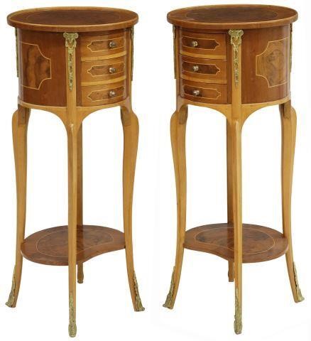  2 LOUIS XV STYLE TWO TIER NIGHTSTANDS pair  35777c