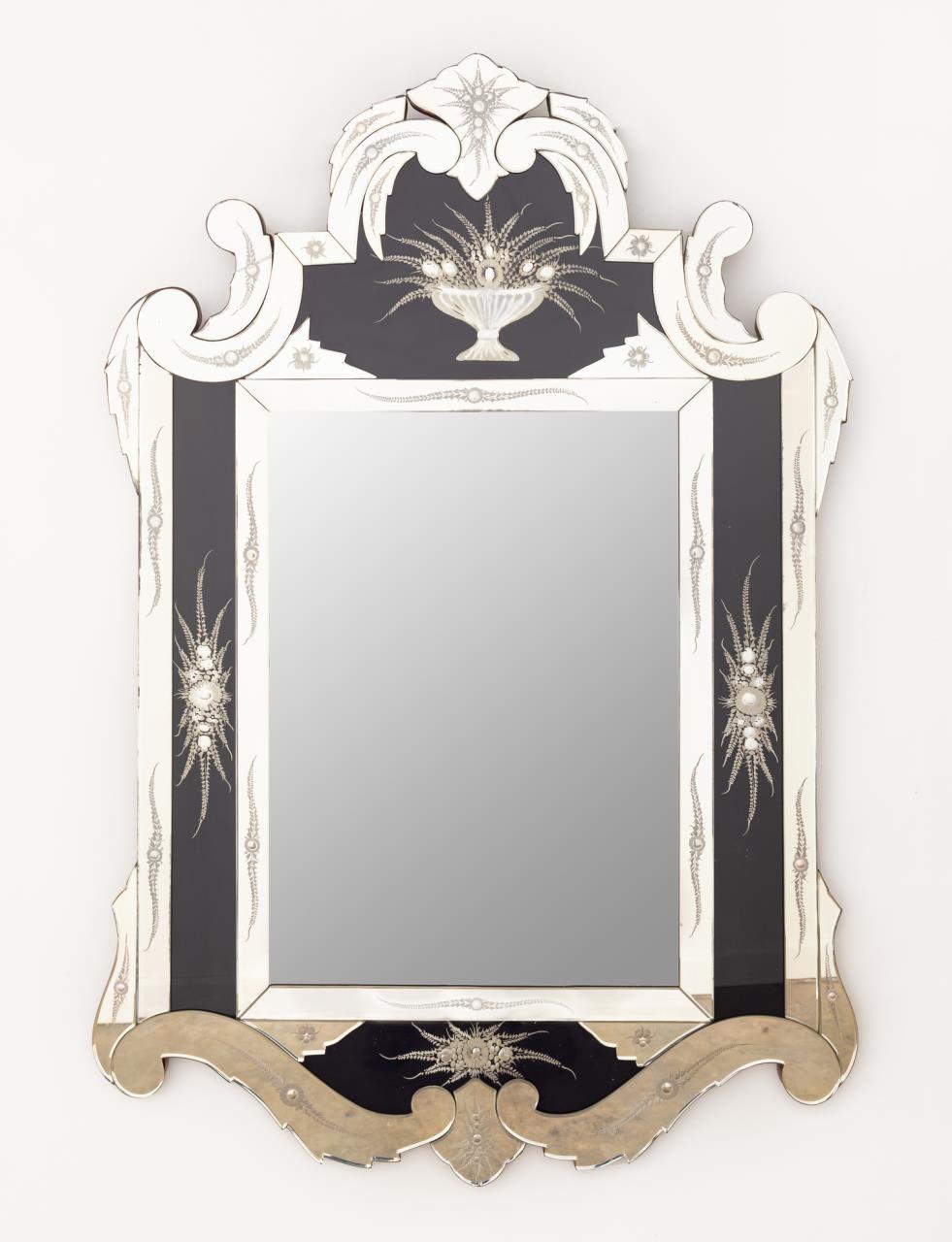 VENETIAN STYLE FLORAL ETCHED MIRROR 359e99