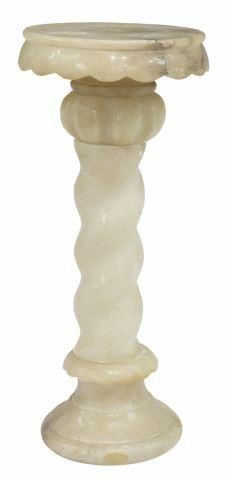 ITALIAN CARVED ALABASTER PEDESTAL/