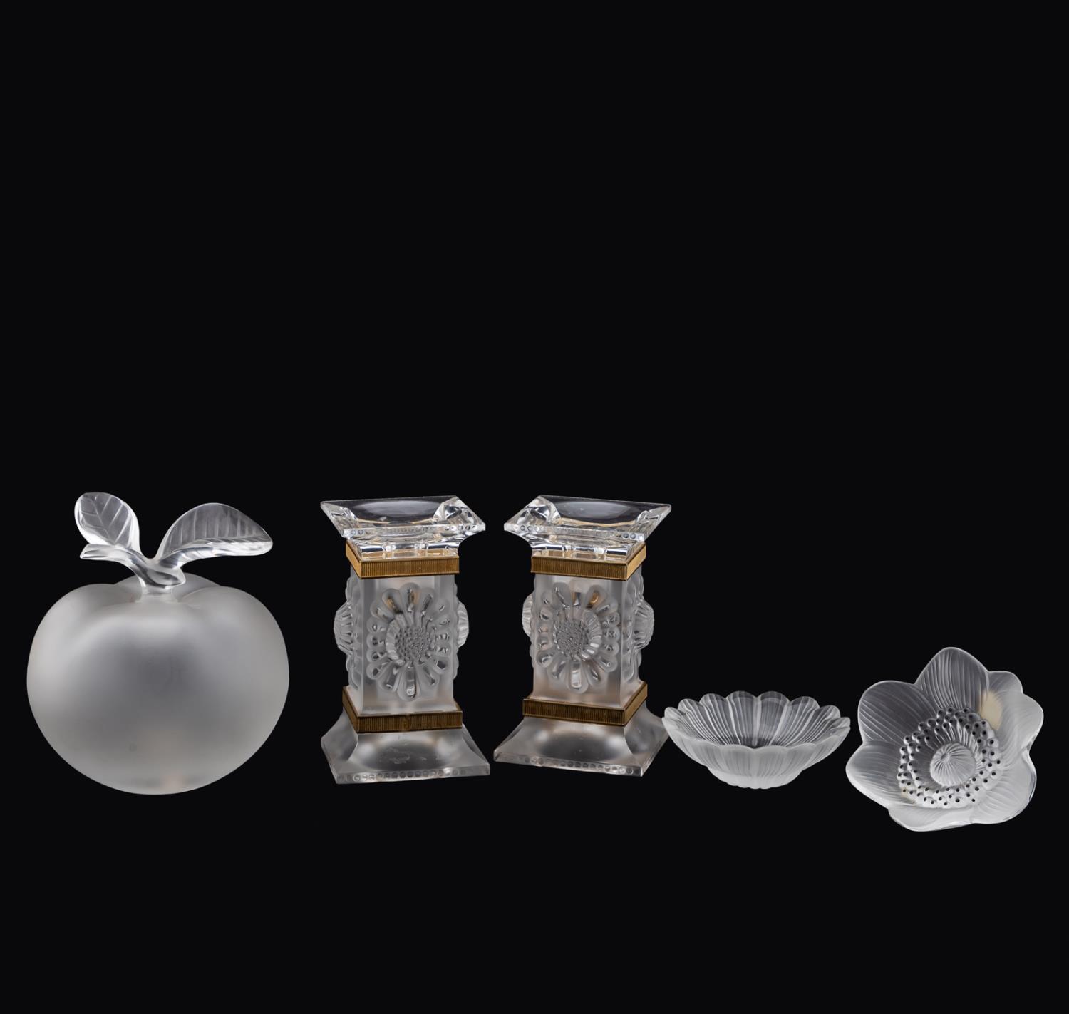 5 PCS, LALIQUE CRYSTAL DECORATIVE