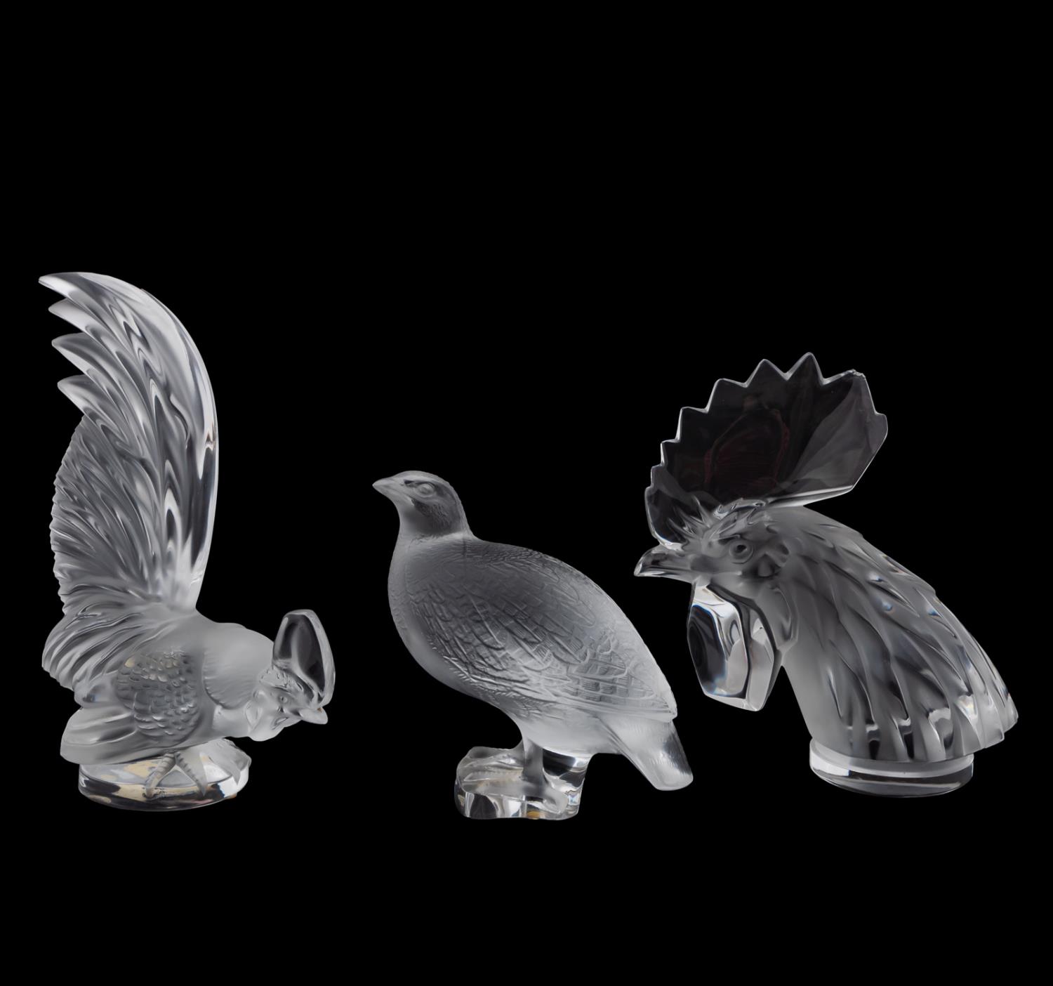 3 PCS, LALIQUE CRYSTAL ANIMALS,