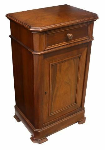 FRENCH WALNUT BEDSIDE CABINETFrench