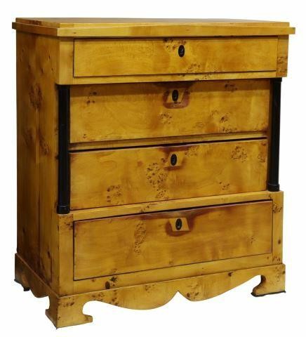 BIEDERMEIER BURLED BIRCH FOUR-DRAWER