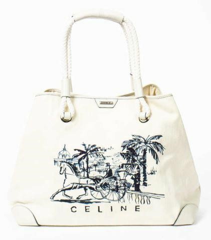 CELINE NATURAL CANVAS PRINTED CARRIAGE