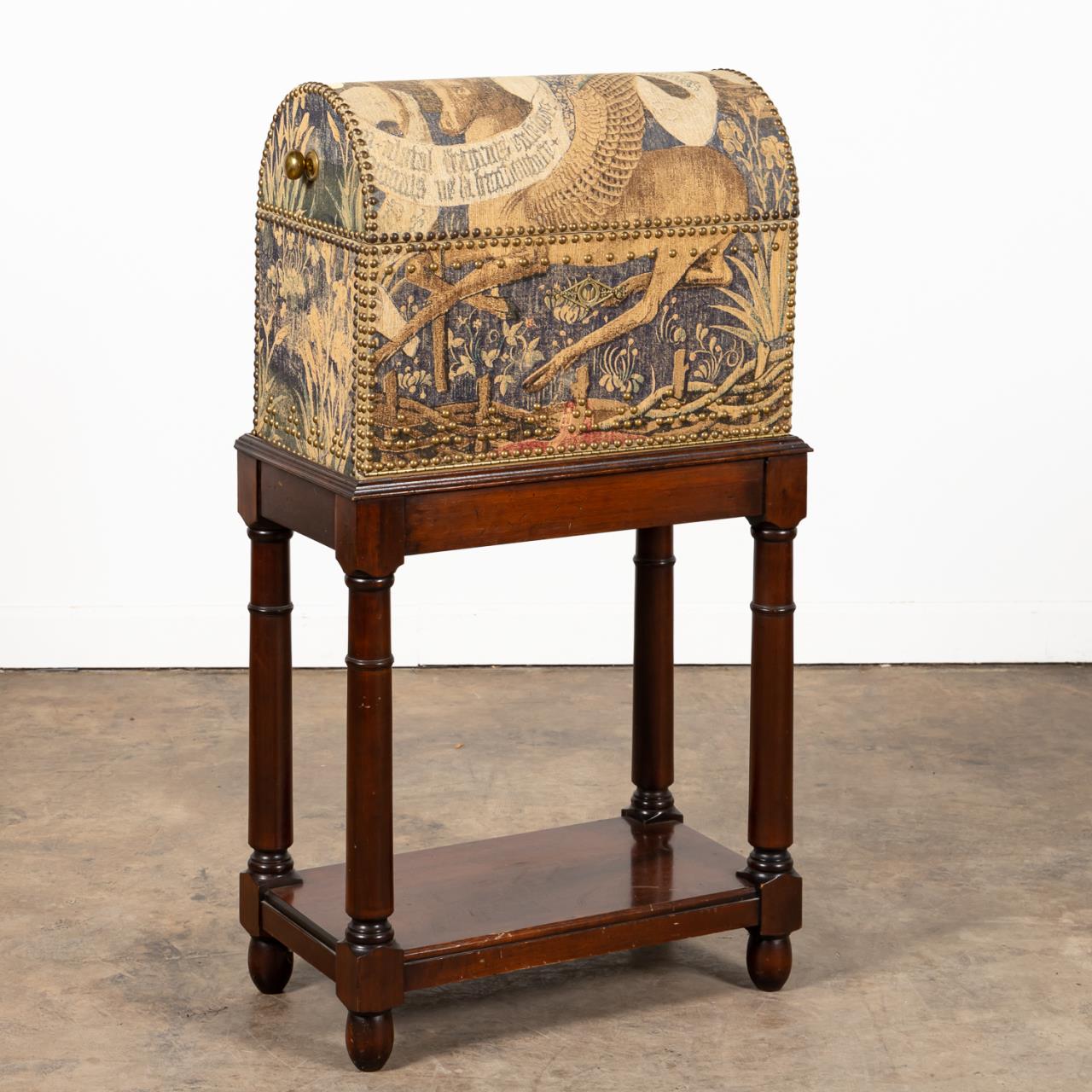 TAPESTRY COVERED DOME CHEST ON 359f81