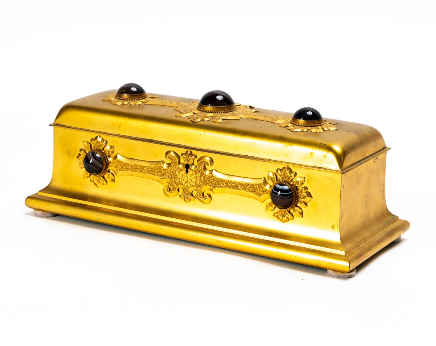 L 19TH C GILT METAL CASKET WITH 359fb7