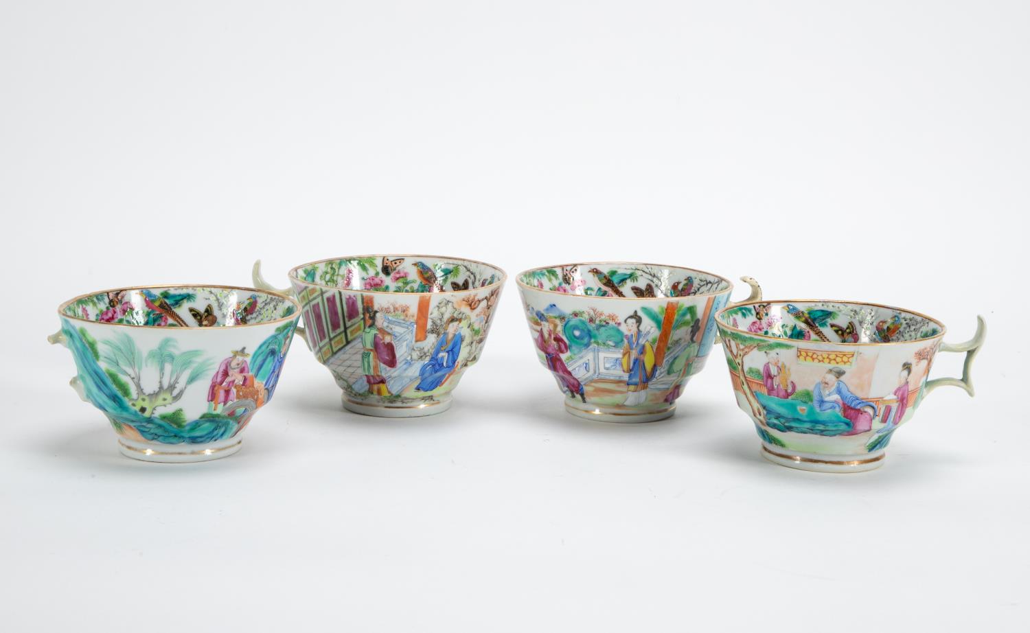 FOUR CHINESE FAMILLE ROSE PORCELAIN