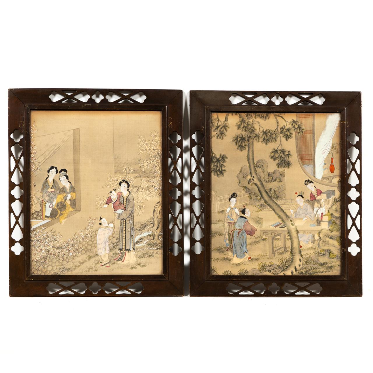 PR CHINESE SILK LANDSCAPE PAINTINGS  35a03e