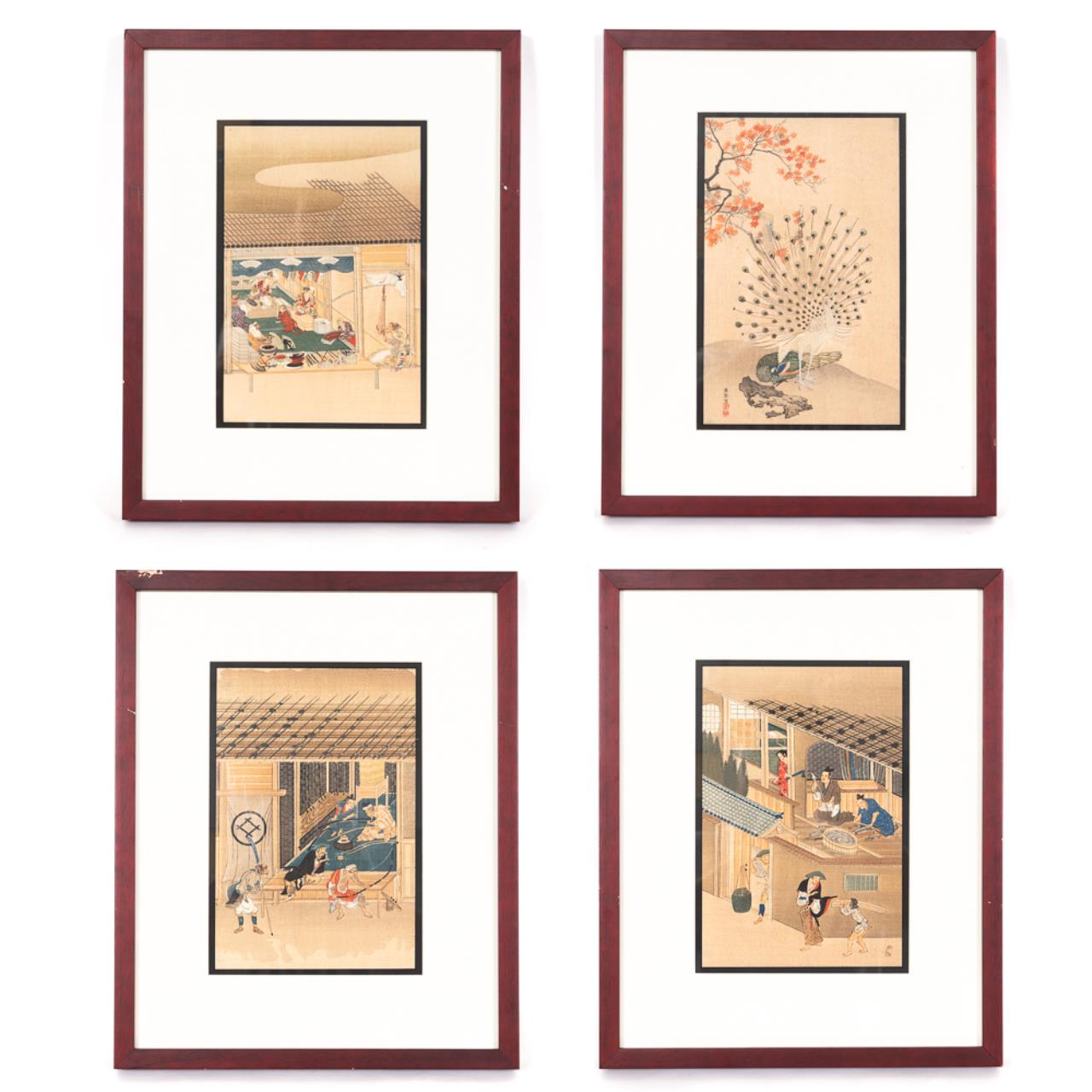 JAPANESE 4 FRAMED REPRODUCTION 35a059