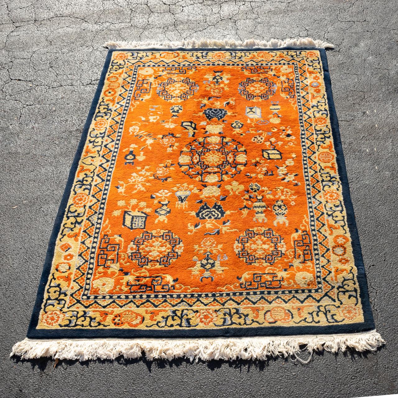 HAND WOVEN INDO CHINESE RUG, 8'