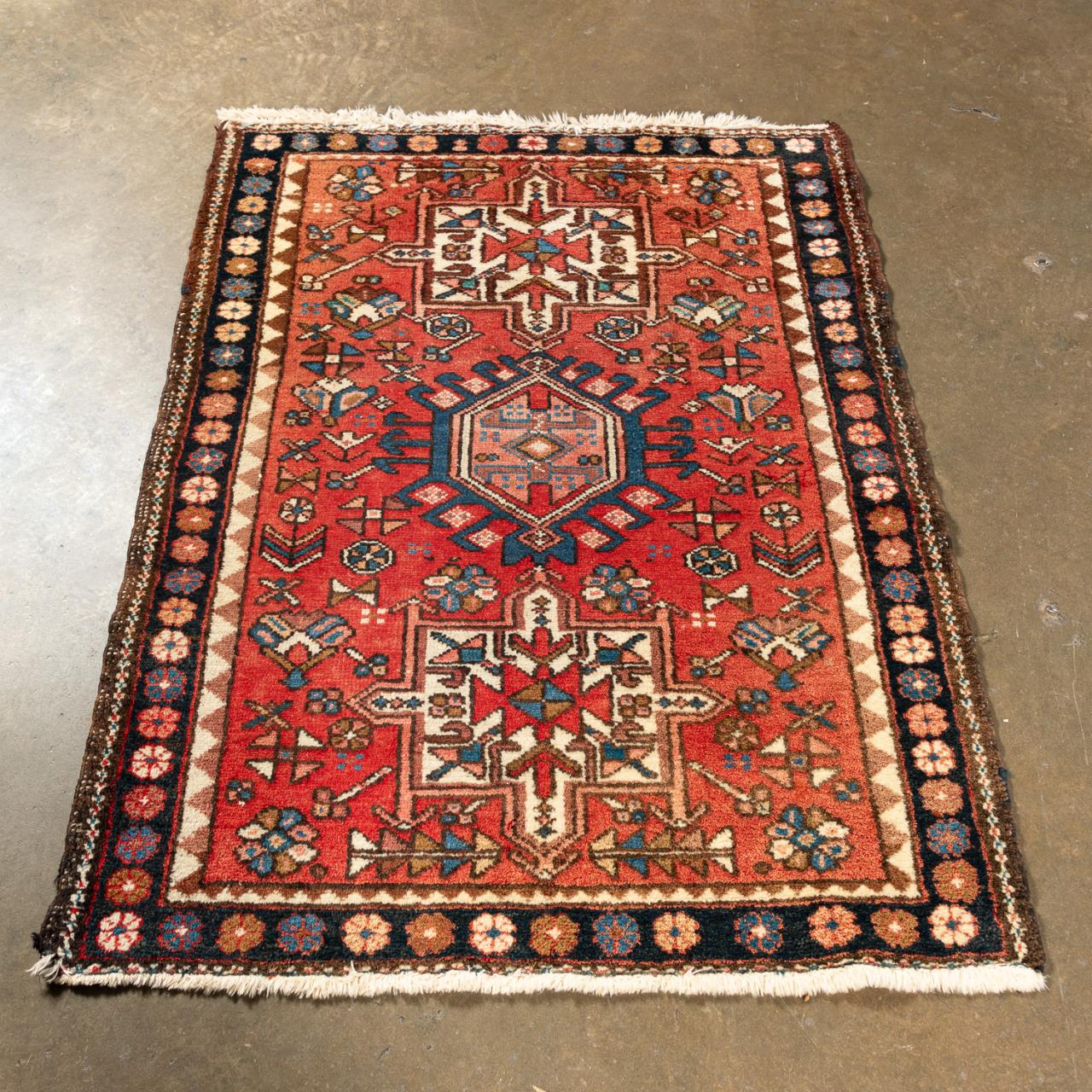 SMALL HAND WOVEN KARAJA RUG, 3'4"