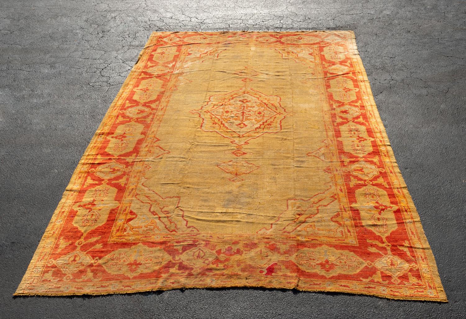 HAND WOVEN ANTIQUE TURKISH OUSHAK,