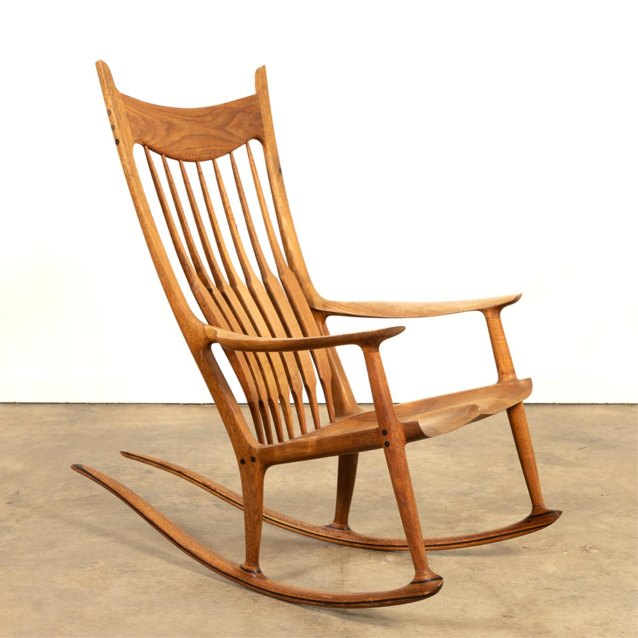 SAM MALOOF WALNUT ROCKING CHAIR 35a0b3