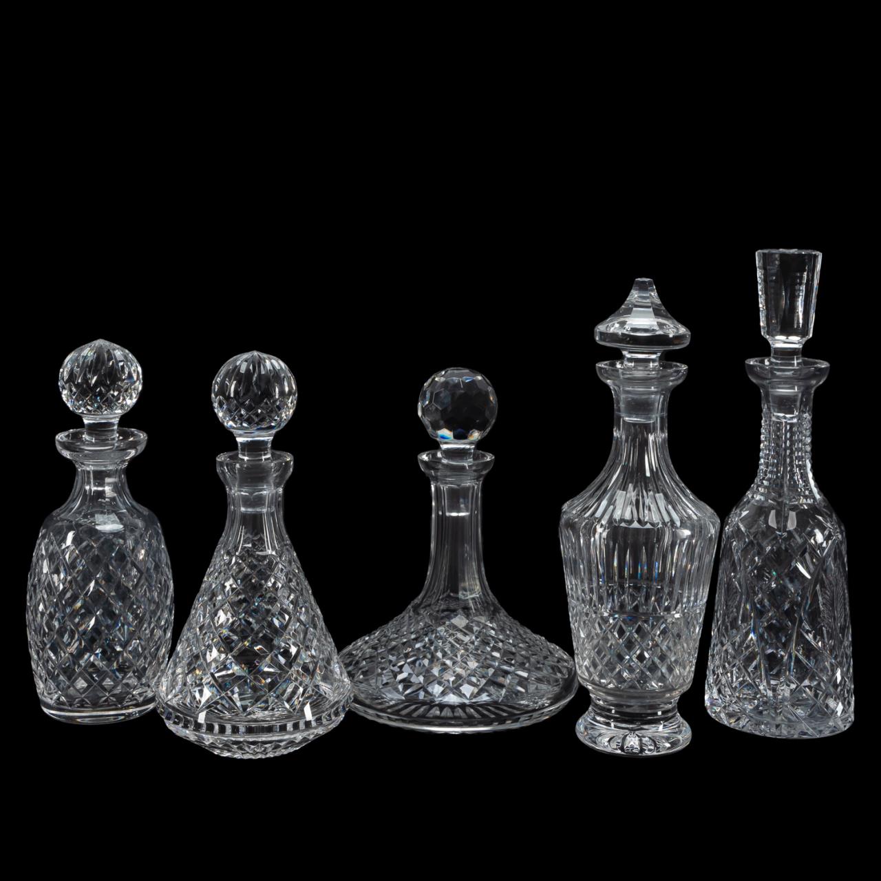 GROUP OF FIVE WATERFORD CRYSTAL