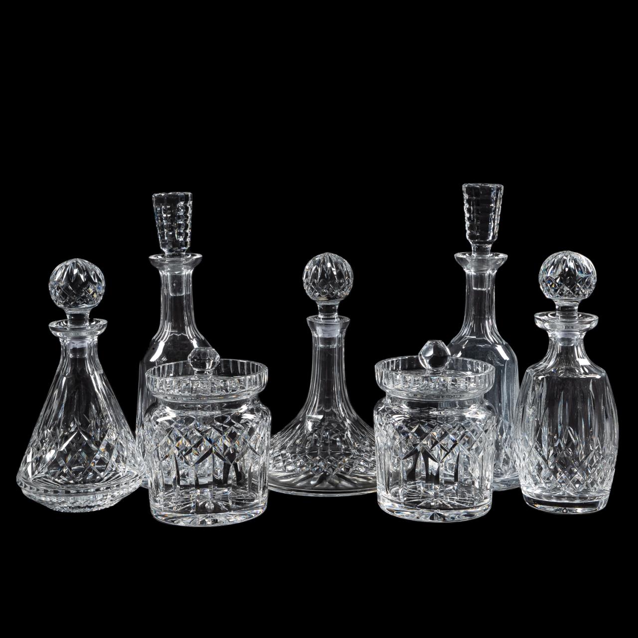 WATERFORD CRYSTAL DECANTERS & BISCUIT