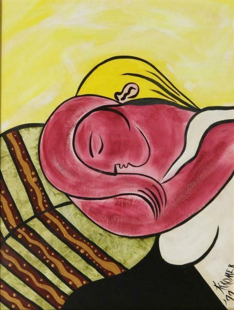 AFTER PICASSO CUBIST STYLE WOMAN WITH