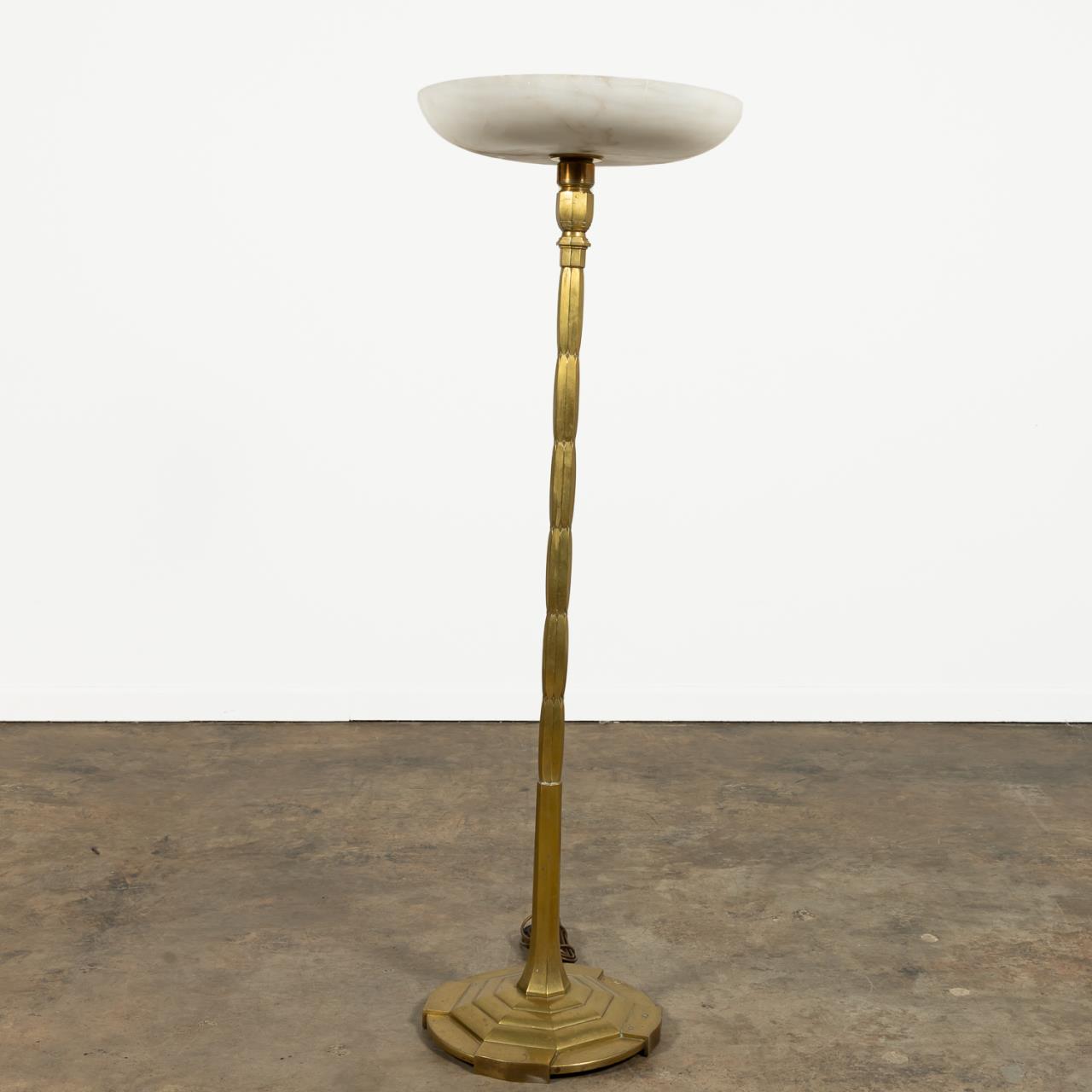 E. 20TH C. ART DECO GILT BRONZE TORCHIERE