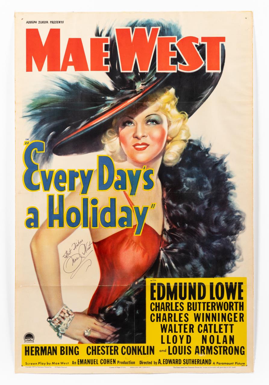 MAE WEST SIGNED EVERY DAY'S A HOLIDAY