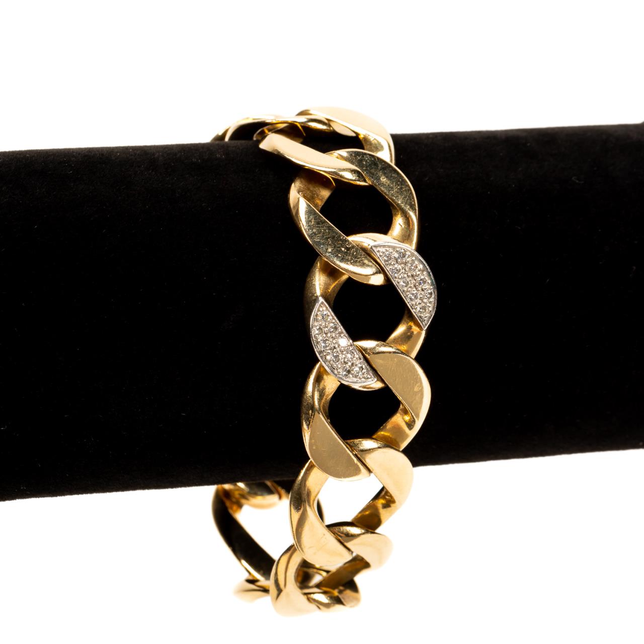 TIFFANY & CO. DIAMOND & 18K CURB