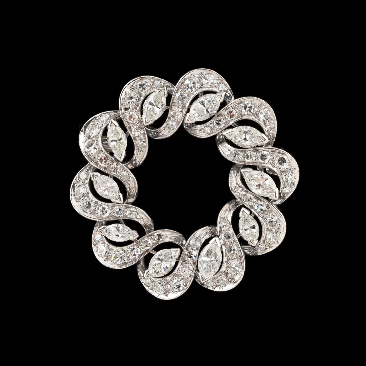 3 6 CTW DIAMOND PLATINUM WREATH 35a206