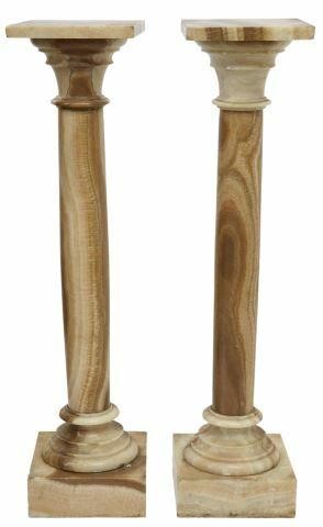  2 ARCHITECTURAL ONYX PLANT STANDS  35a21a