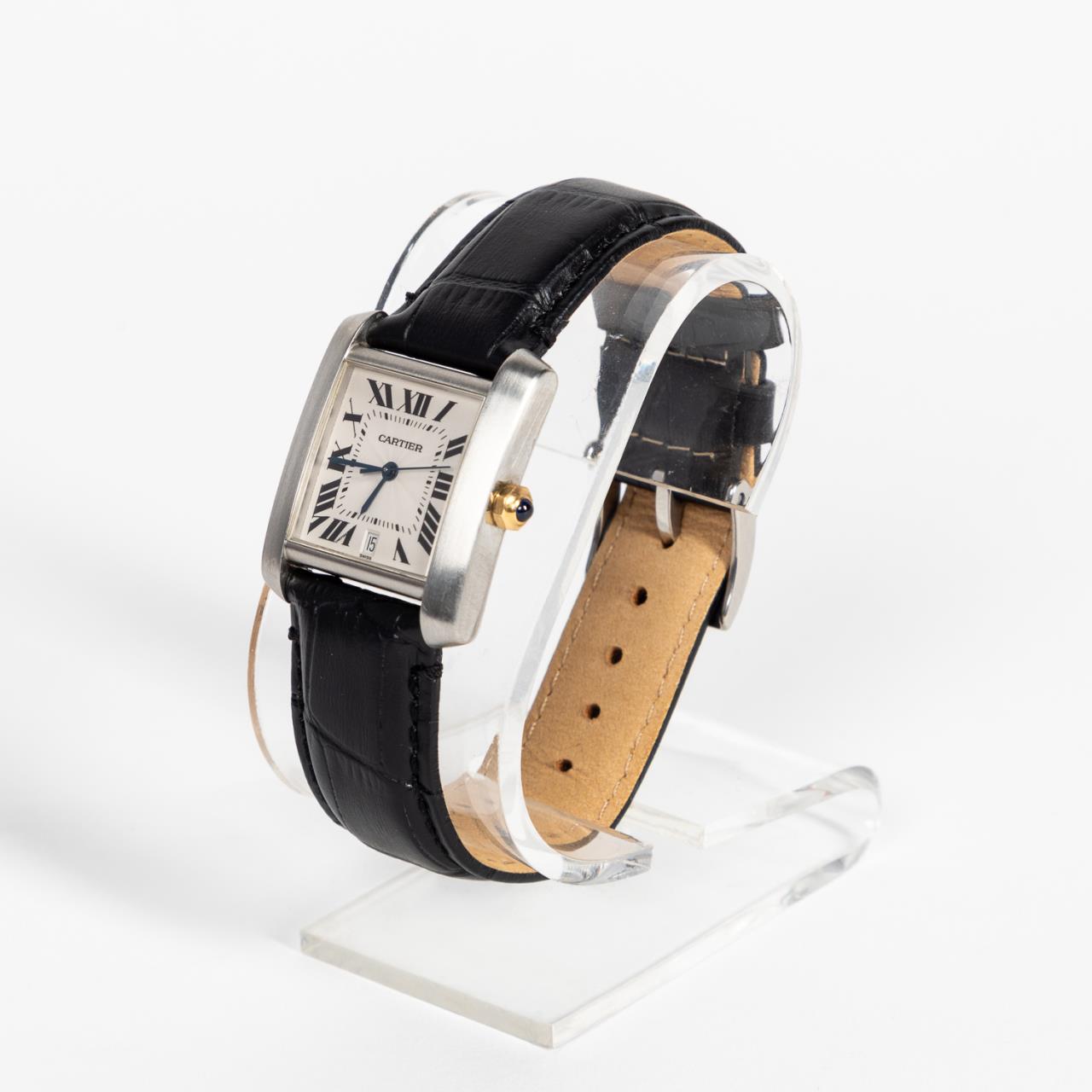 CARTIER STAINLESS STEEL TANK FRANCAISE 35a235