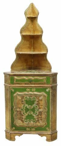 VENETIAN PARCEL GILT & PAINTED CORNER