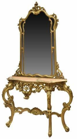 LOUIS XV STYLE GILT CONSOLE TABLE 35a258