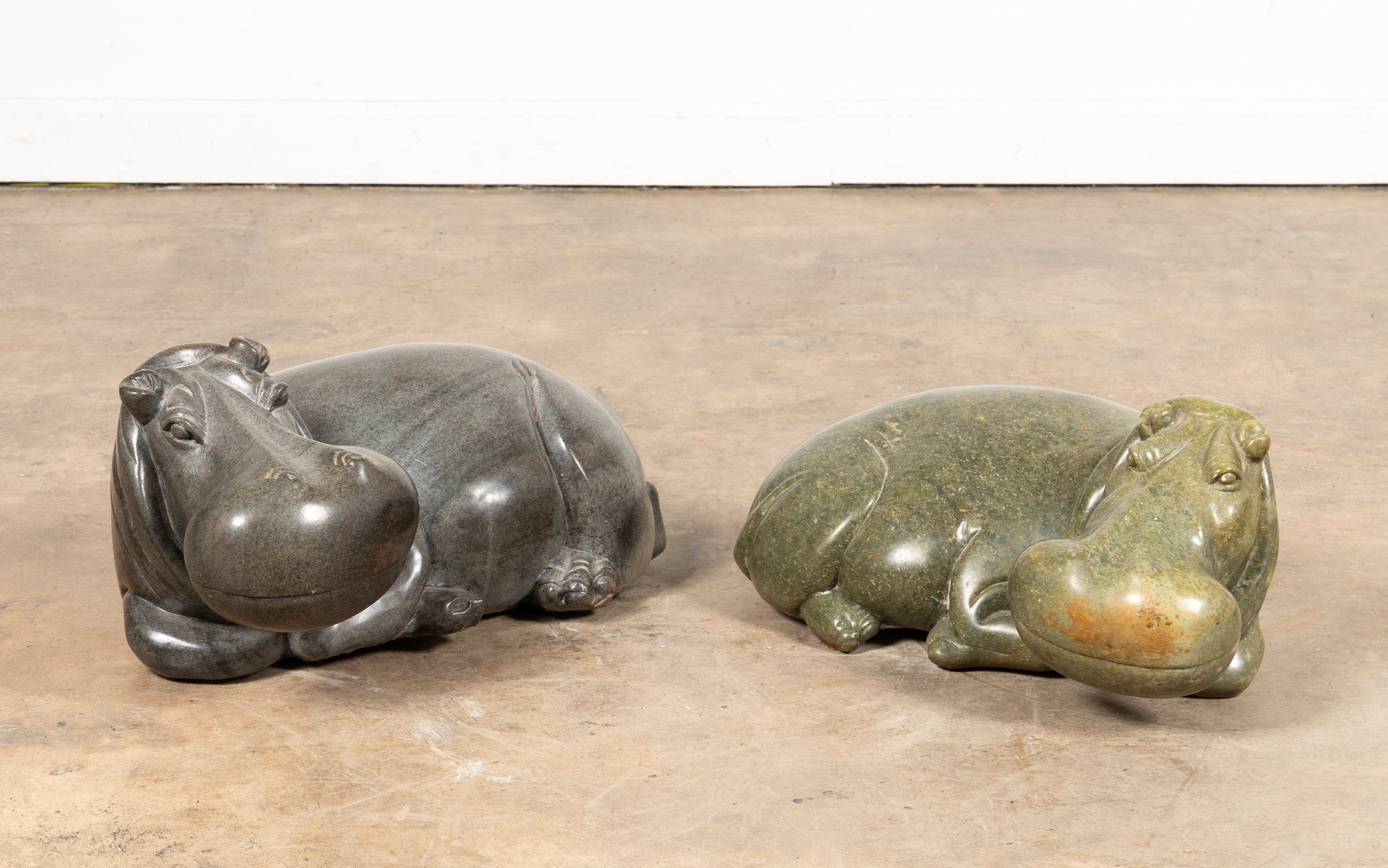 PR. ZIMBABWEAN SHONA ART SCULPTURE HIPPOS