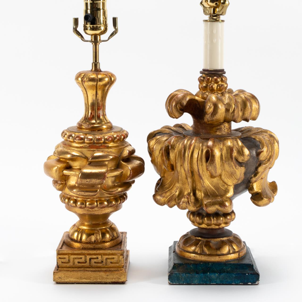 2 PC ITALIAN CARVED AND GILDED 35a2ed