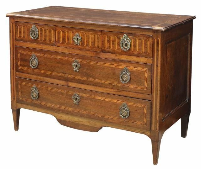 FRENCH LOUIS XVI STYLE INLAID FIVE DRAWER 35a2f0