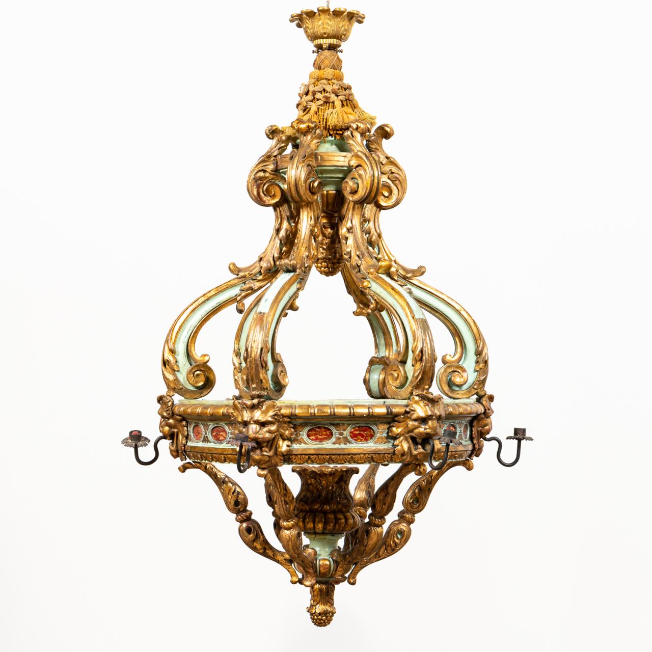 18TH C VENETIAN PARCEL GILT SIX LIGHT 35a2fe