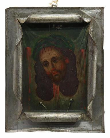 OIL ON TIN RETABLO, EL DIVINO ROSTRO,