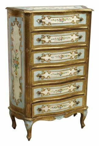 VENETIAN PARCEL GILT PAINT DECORATED 35a38a