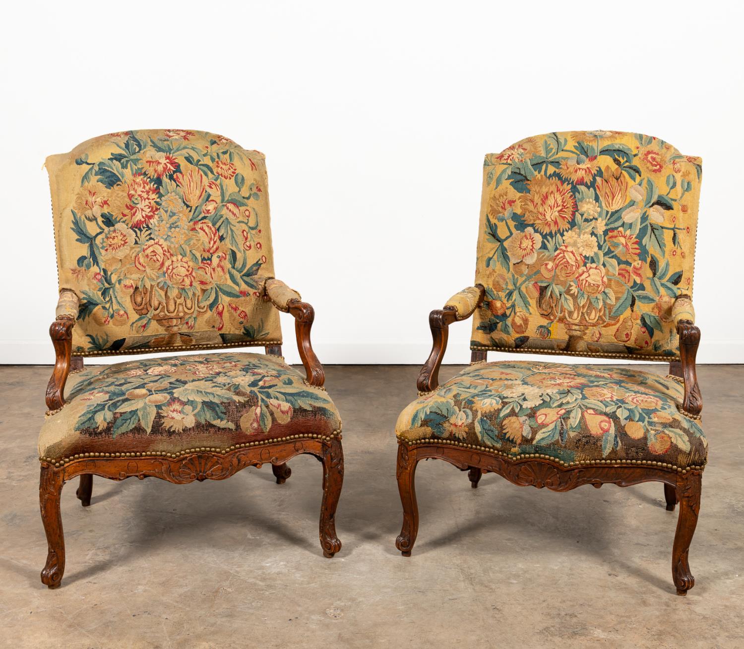 PAIR LOUIS XV STYLE FRENCH TAPESTRY