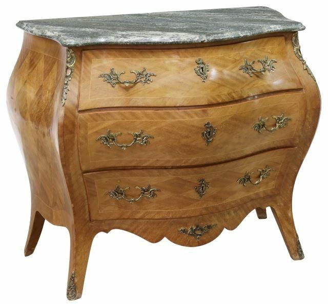 FRENCH STYLE MARBLE TOP BOMBE COMMODEFrench 35a392