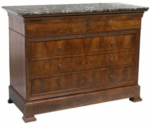 LOUIS PHILIPPE MARBLE-TOP SECRETAIRE