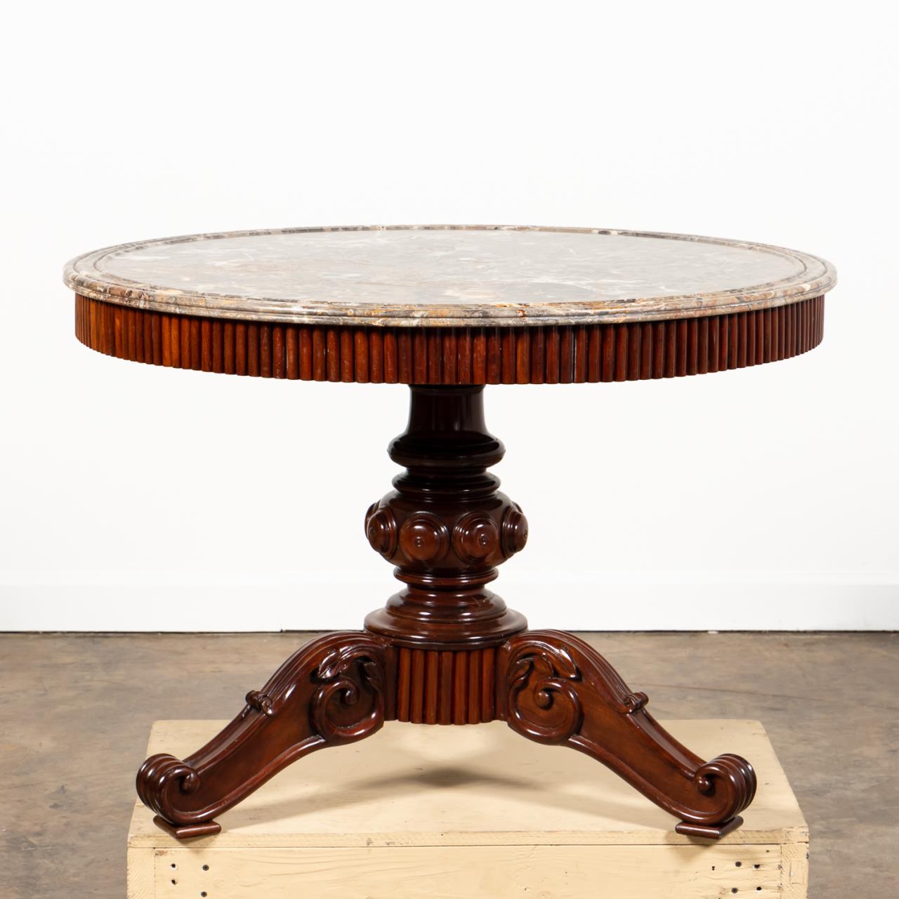 19TH C LOUIS PHILIPPE MARBLE TOP 35a3ae