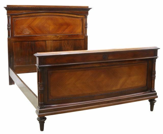 ITALIAN MAHOGANY & ROSEWOOD BEDItalian