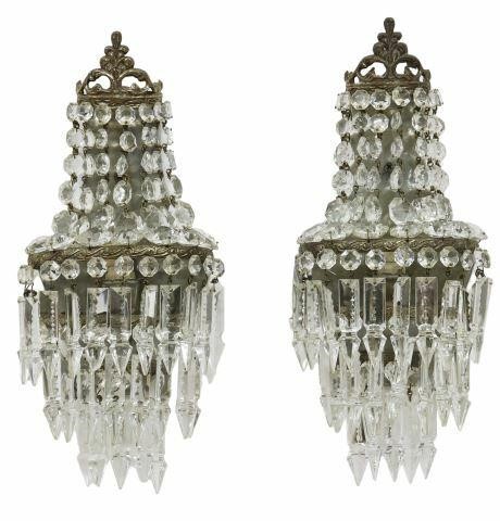 (2) EMPIRE STYLE CRYSTAL ONE-LIGHT WALL
