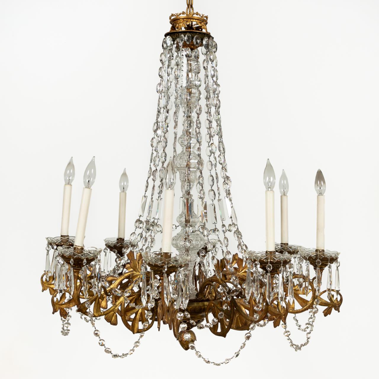 LOUIS XVI STYLE GILT METAL CRYSTAL 35a420