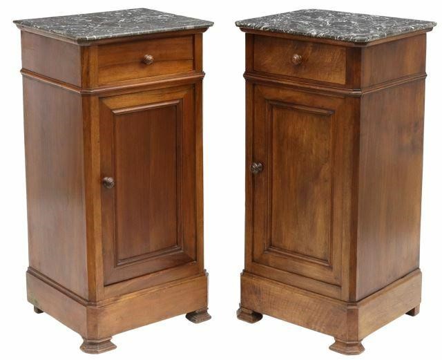  2 LOUIS PHILIPPE PERIOD MARBLE TOP 35a42d